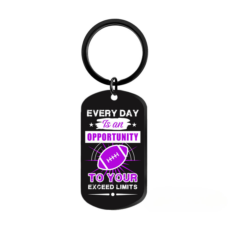 Wholesale Rugby Sports Metal Keychains